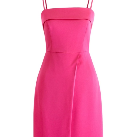 J Crew Bright Pink Spaghetti Strap Dress NWT - Picture 1 of 4